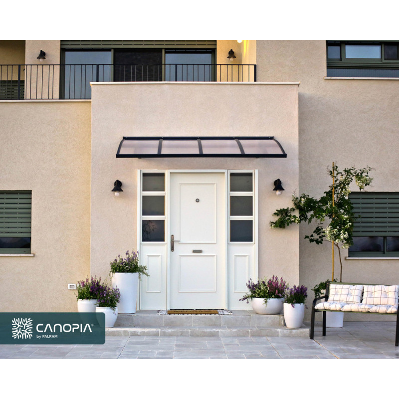 Marquise de porte Herald gris foncé 224 x 140 cm CANOPIA