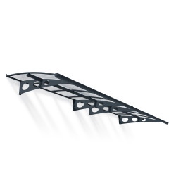 Marquise de porte Herald gris foncé 450 x 140 cm CANOPIA