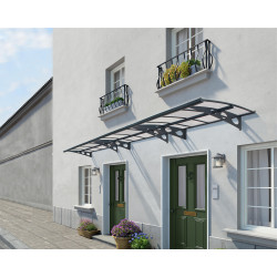 Marquise de porte Herald gris foncé 671 x 140 cm CANOPIA