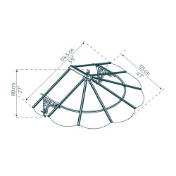 Marquise de porte Iris noire 174