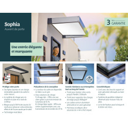 Marquise de porte Sophia gris foncé 215 x 95 cm CANOPIA