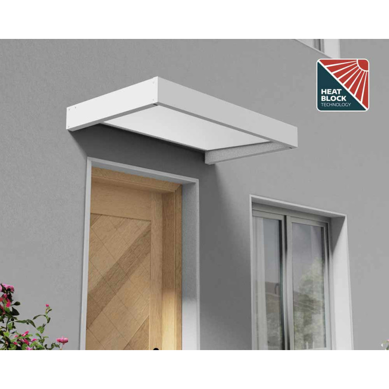 Marquise de porte Sophia blanche 160 x 95 cm CANOPIA