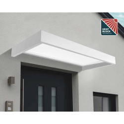 Marquise de porte Sophia blanche 215 x 95 cm CANOPIA