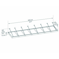 Marquise de porte Sophia XL gris foncé 660 x 140 cm CANOPIA