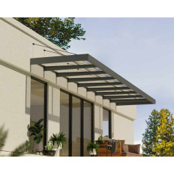 Marquise de porte Sophia XL gris foncé 845 x 140 cm CANOPIA