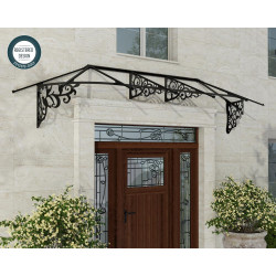 Marquise de porte Lily noire 216 x 88 cm CANOPIA