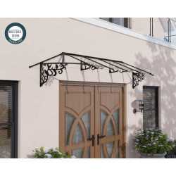 Marquise de porte Lily noire 370 x 88 cm CANOPIA