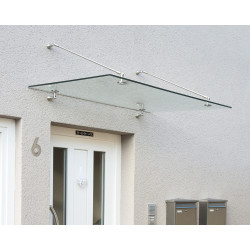 Marquise de porte Taurus argentée 140 x 90 cm CANOPIA