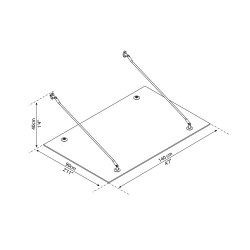 Marquise de porte Taurus argentée 140 x 90 cm CANOPIA