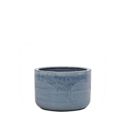 Pot en terre cuite Glazed bleu Ø 18 x 12 cm
