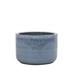 Pot en terre cuite Glazed bleu Ø 24