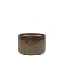 Pot en terre cuite Glazed brun Ø 18 x 12 cm