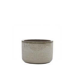 Pot en terre cuite Glazed gris Ø 18 x 12 cm