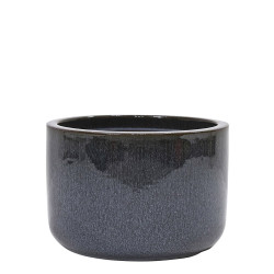 Pot en terre cuite Glazed noir fumé Ø 18 x 12 cm