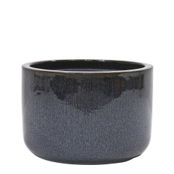 Pot en terre cuite Glazed noir fumé Ø 24