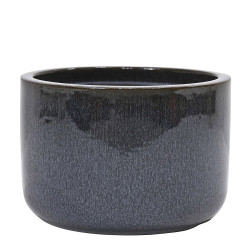 Pot en terre cuite Glazed noir fumé Ø 30