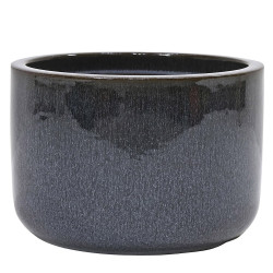 Pot en terre cuite Glazed noir fumé Ø 37