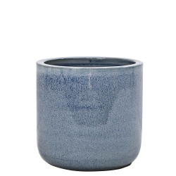 Pot en terre cuite Glazed bleu Ø 18 x 17 cm