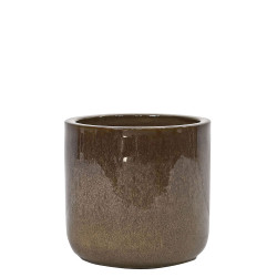 Pot en terre cuite Glazed brun Ø 18 x 17 cm