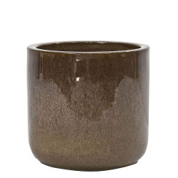Pot en terre cuite Glazed brun Ø 24 x 23 cm