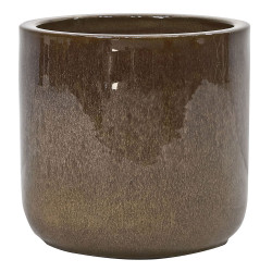 Pot en terre cuite Glazed brun Ø 37