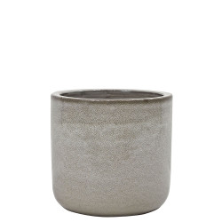 Pot en terre cuite Glazed gris Ø 18 x 17 cm