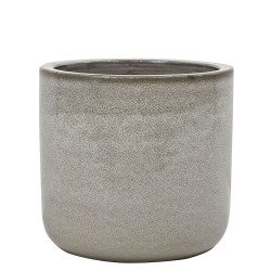 Pot en terre cuite Glazed gris Ø 24 x 23 cm
