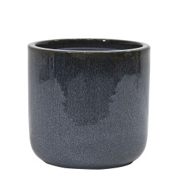 Pot en terre cuite Glazed noir fumé Ø 24 x 23 cm