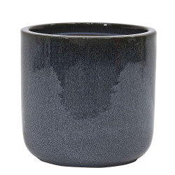 Pot en terre cuite Glazed noir fumé Ø 30 x 28 cm