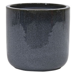 Pot en terre cuite Glazed noir fumé Ø 37