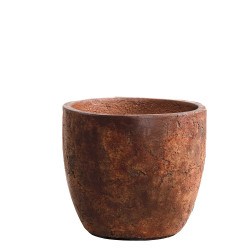 Pot en ciment New Cement brun rouille Ø 26 x 22 cm