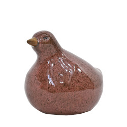 Oiseau en céramique émaillée rouge baie sauvage 20