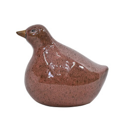 Oiseau en céramique émaillée rouge baie sauvage 25