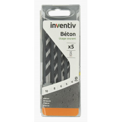 Set de foret pour béton Ø 4 - 10 mm 5 pièces INVENTIV