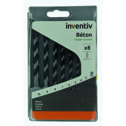 Set de foret pour béton Ø 3 - 10 mm 8 pièces INVENTIV