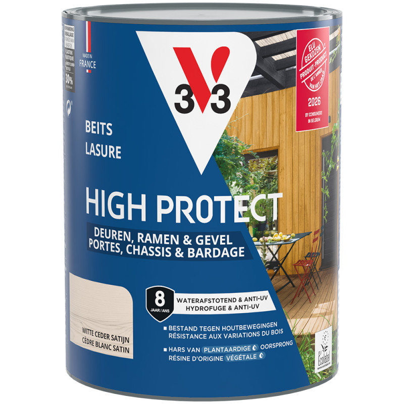Lasure Bois Haute Protection Cèdre Blanc 0,75 L | V33