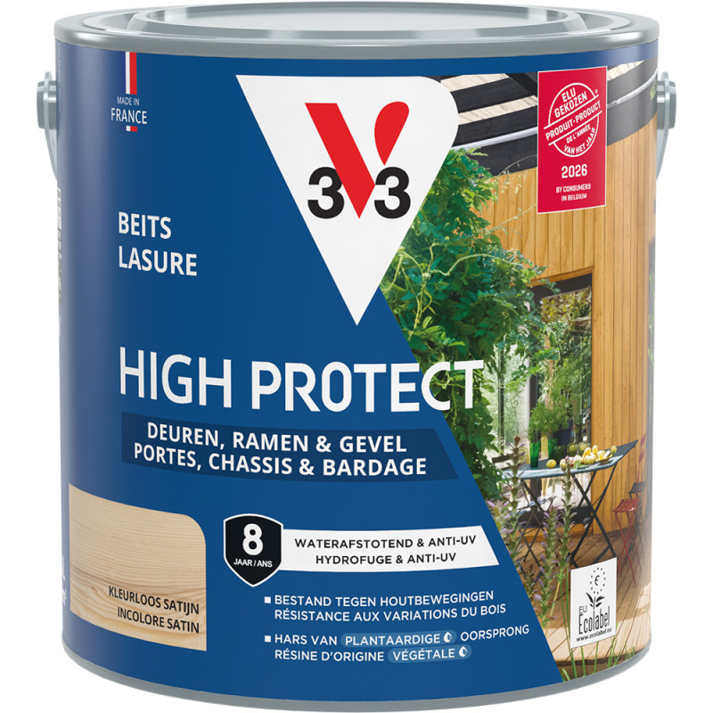 Lasure Bois Haute Protection V33 Incolore 2,5 L Porte & Châssis | V33