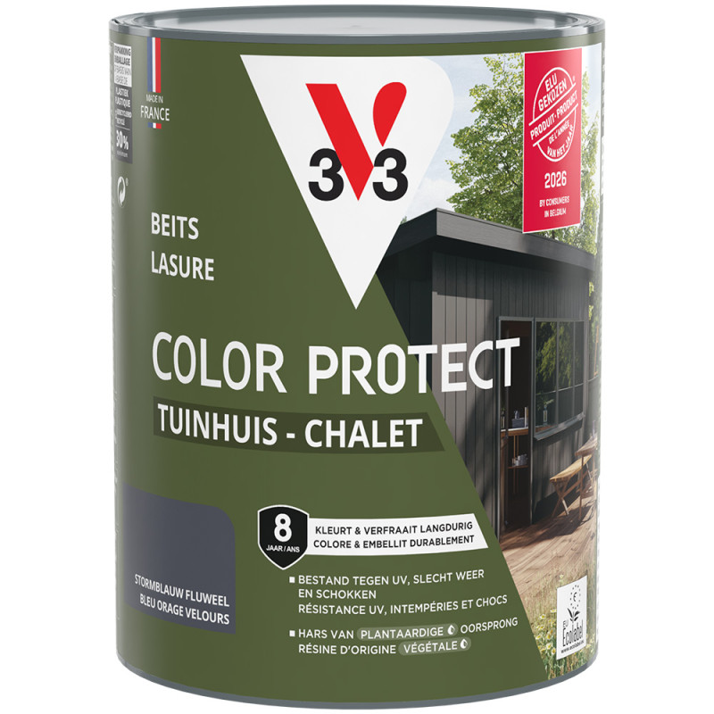 Lasure Chalet Protection Couleur Bleu Orage 0,75 L | V33