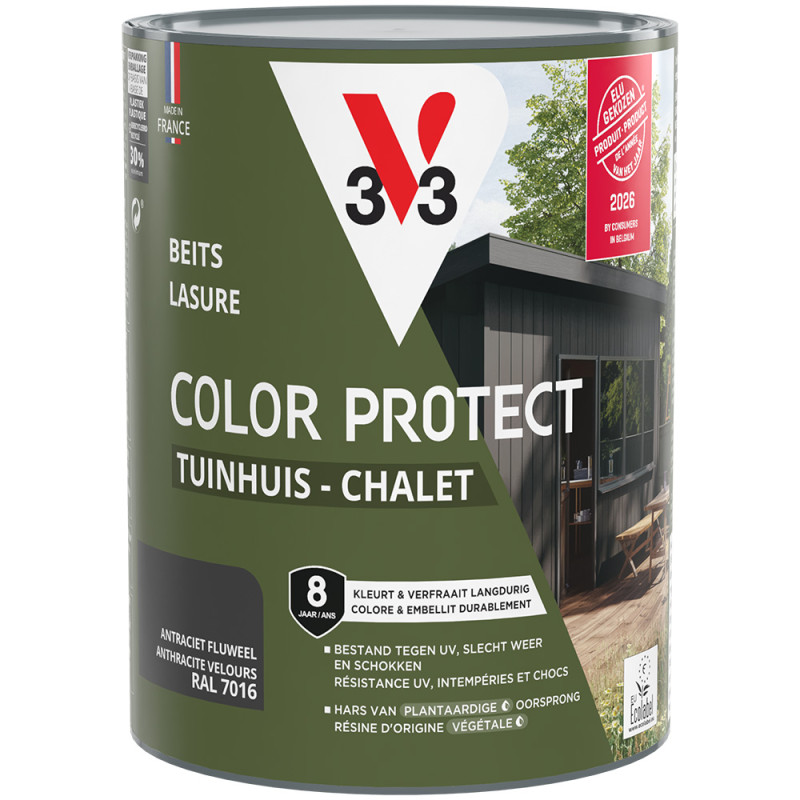 Lasure Chalet Anthracite Protection Couleur V33 0,75 L | V33