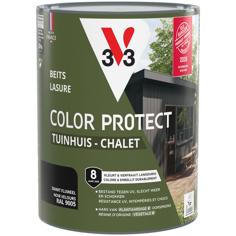 Lasure Chalet Protection de Couleur Noir 0,75 L | V33
