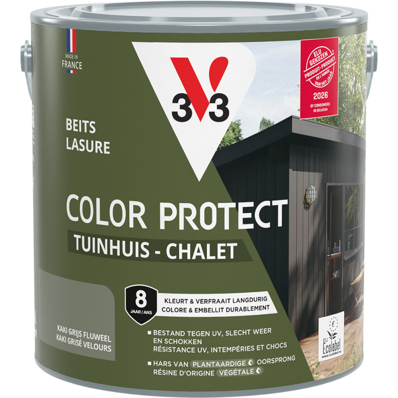 Lasure Chalet V33 Protection Couleur Kaki Grisé 2,5 L | V33