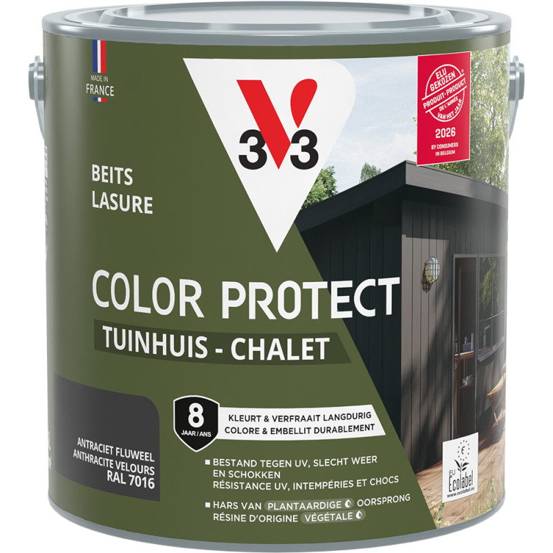 Lasure Chalet Anthracite V33 Protection Couleur 2,5 L | V33