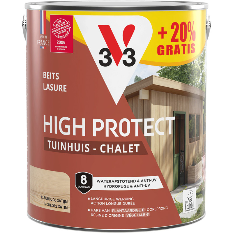 Lasure Chalet Haute Protection V33 Incolore 2,5 L + 0,5 L Gratuit | V33