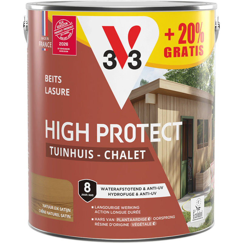 Lasure Chalet High Protect Chêne – 2,5 L + 0,5 L gratuit| V33