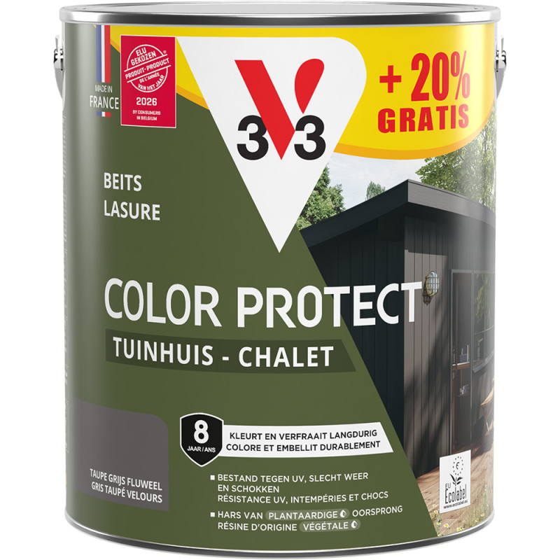 Lasure Chalet V33 Gris Taupé 2.5L+0.5L Gratuit | V33