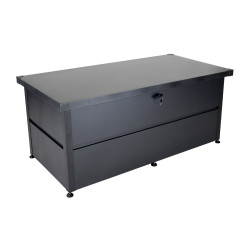 Coffre de rangement en acier graphite 165 x 85 x 69 cm