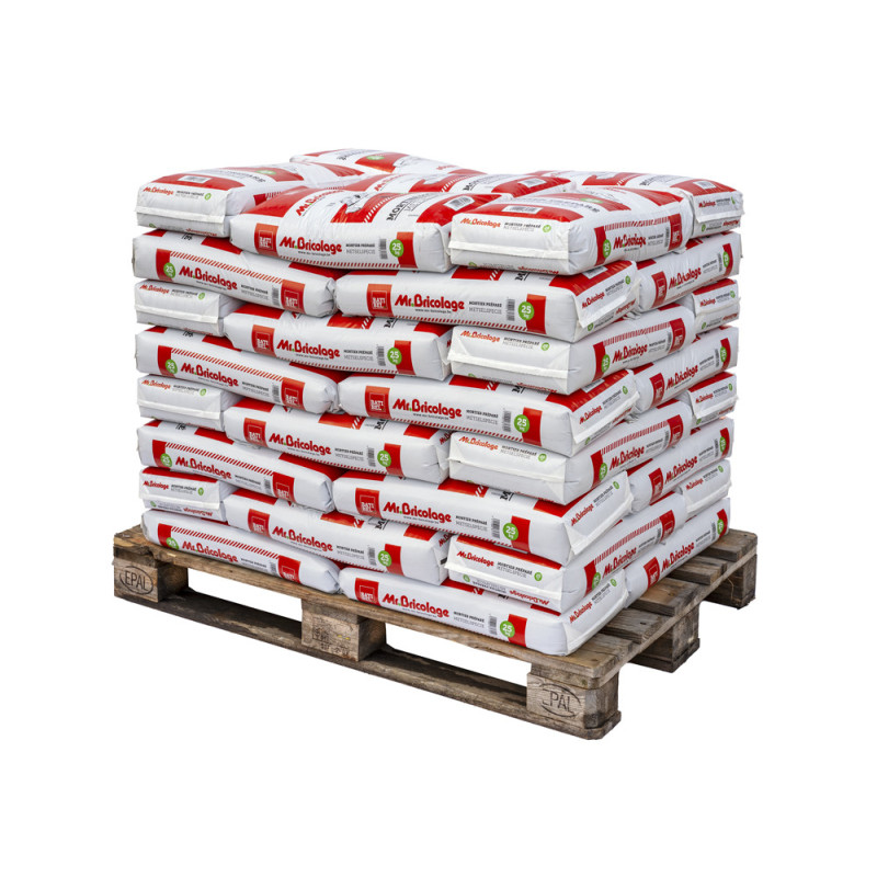 Palette 48 sacs Mortier préparé 25 kg | MR.BRICOLAGE