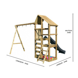 Portique en bois Giulia anthracite