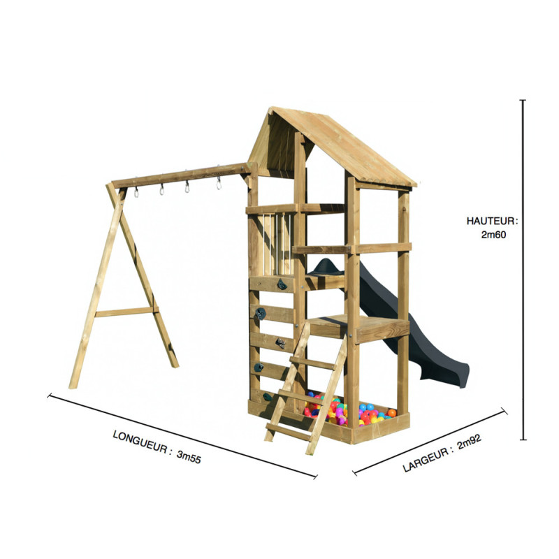 Portique en bois Giulia anthracite
