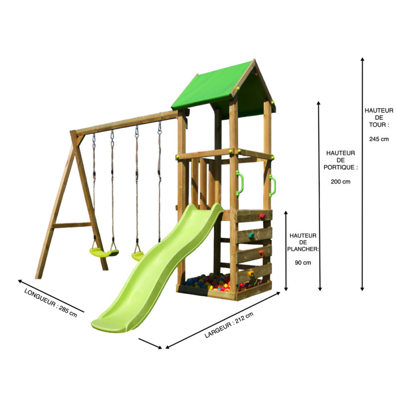 Portique en bois Lina lime